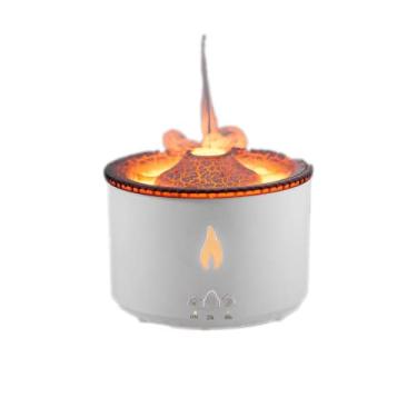 Imagem de Difusor de aroma de vulcão, umidificador de quarto de difusor de óleo essencial de chama com luz de chama fria LED e atomização delicada para estudo sala de estar quarto(Plugue dos EUA)