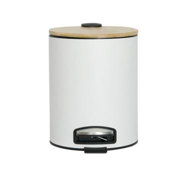 Imagem de Lixeira Pedal Bambu Branco Mimo  ALX23280