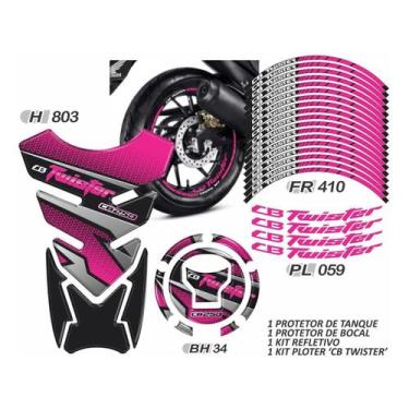 Imagem de Adesivo Kit Cb Twister 17 A 20 Na Cor Pink - H803 - Resitank