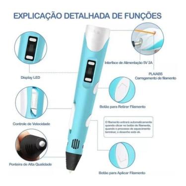Imagem de Caneta 3D Impressora Infantil E Educativa Para Kids - Bc Bora Colega S