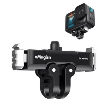 Imagem de Aovee Suporte magnético de liberação rápida compatível com GoPro Hero 13 preto, acessórios de adaptador de câmera com trava de metal para Go Pro 13 (metal)