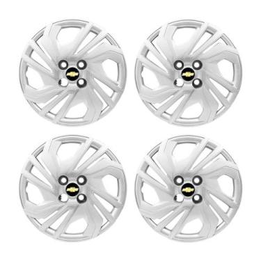 Imagem de Jogo Calota Aro 14 Prata Onix 2023 2024 Emblema Resinado - GFM, Emblem