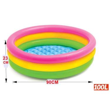 Imagem de 100 Litros Piscina Colorida A Inflável almofadada Infantil - OKABOX