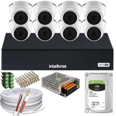 Imagem de Kit 8 Câmeras 1220 D mic Intelbras Com Áudio dvr 1008 Fullhd Completo 