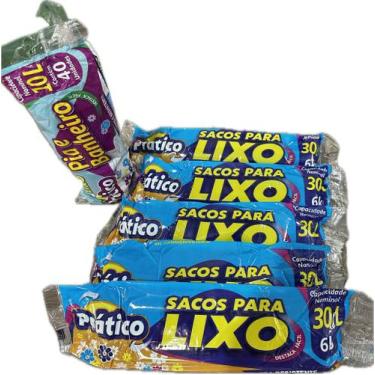 Imagem de Kit 5 saco de lixo em rolo 30 litros reforçado - E A COSTA 