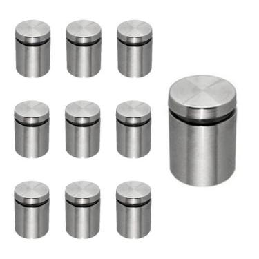 Imagem de 24 Espaçador Prolongador Para Vidro Aço Escovado Ø2,5x2,5cm - Desicon