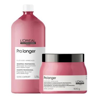Imagem de Kit loreal pro longer shampoo 1500ml + mascara 500gr