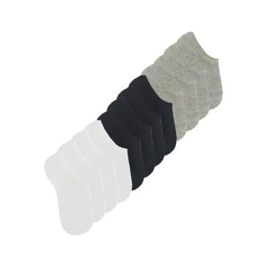 Imagem de Kit 12 Pares de Meias Infantil Invisível Trifil 5442, Preto, 27-30