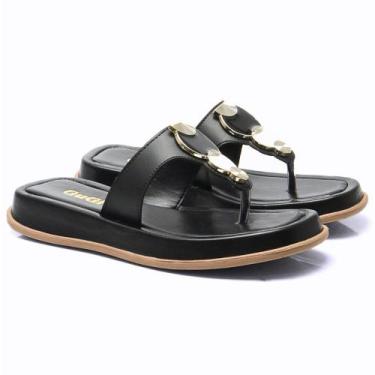 Imagem de Sandália Flat Mary Plataforma Cores Metalizadas GuGi 908-GG, Preto, 37