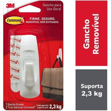 Imagem de Gancho Adesivo Command Branco Grande ATE 2,3KG 3M