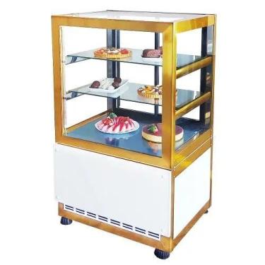 Imagem de DBR.70 - Vitrine Refrigerada para bolos e doces 70cm Dourada - 220V - 