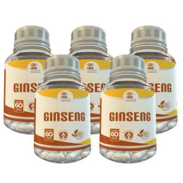 Imagem de Ginseng - 60 Caps 500Mg Kit Com - 5 Potes - LIDER VENDAS