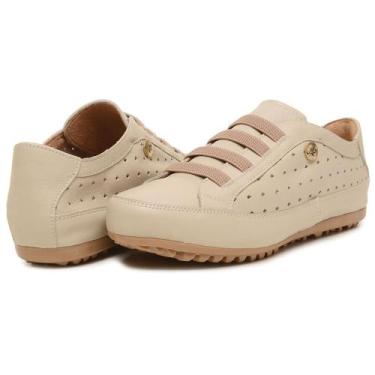 Imagem de Mocatênis Sapatênis Casual Feminino Couro Legítimo Conforto Mácio - Gr