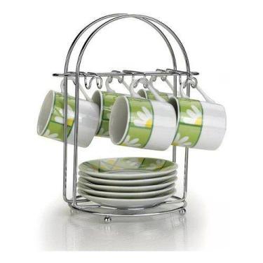 Imagem de Suporte De Metal Para 6 Xícaras E Pires De Café Cromado Arthi