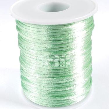 Imagem de Rabo De Rato Cordão Cetim 1mm rolo 100m Verde Claro - A loja da Bia