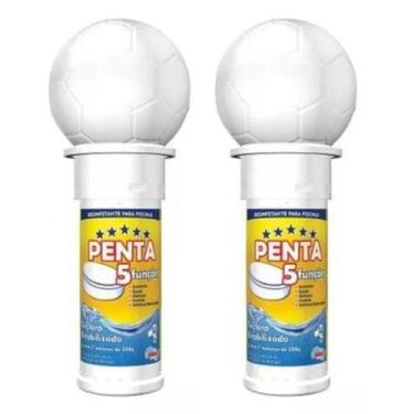 Imagem de kit 2 Cloros Flutuador Penta 7 Pastilhas 200g 5 Funções - Geral