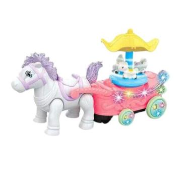 Imagem de Brinquedo Infantil Carruagem Carrocel Bate e Volta  Luz E Som - Toy Ki