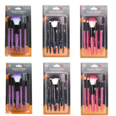 Imagem de 6 Kit com 5 Pincéis para Maquiagem Macrilan