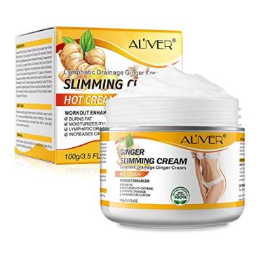 Imagem de Creme emagrecedor de gengibre – Creme anticelulite corporal para perda de peso e queima de gordura quente para barriga, perfeito para celulite, calmante, relaxante, apertando