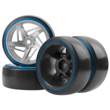 Imagem de ShareGoo 4PCS/Set Hard Plastic 1/10 RC Drift Car Tires 12mm Hex Hard Tyre Compatible with Traxxas HSP Tamiya HPI Kyosho 1/10 RC On-Road Drifting Drift Car