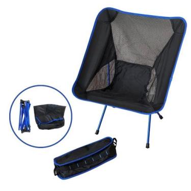 Imagem de Cadeira Dobrável Preta Com Bolsa De Transporte Para Camping - Importwa
