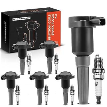 Imagem de A-Premium Conjunto de 6 bobinas de ignição e velas de ignição de irídio compatíveis com Jaguar XJ6 XJR Vanden Plas 1995-1997, XJS 1995-1996, L6 4.0L