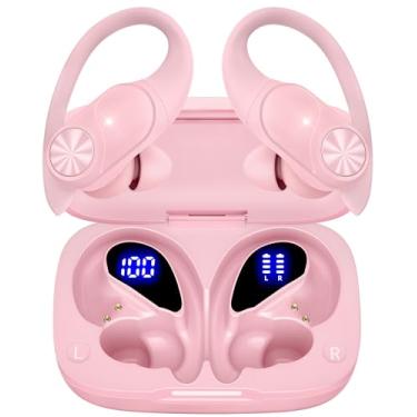 Imagem de Waillynice Fones de ouvido Bluetooth, fones de ouvido sem fio, 80 horas de reprodução, capa de carregamento sem fio, display digital, fones de ouvido esportivos com graves profundos IPX7 à prova
