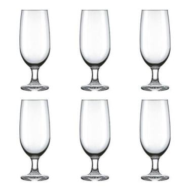 Imagem de Jogo Copos Cerveja Vidro Suco Agua Floripa 300 Ml Nadir , Transparente