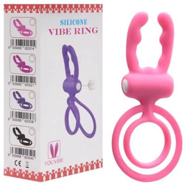 Imagem de Anel Peniano Argola Testicular Vibrador Vipmix, ROSA