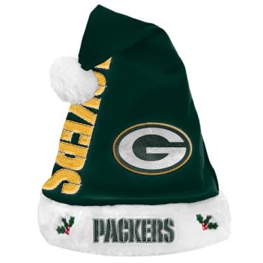Imagem de FOCO Boné de Papai Noel unissex com logotipo principal oficial da NFL (EUA, alfa, tamanho único, Green Bay Packers)