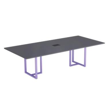 Imagem de Mesa de Reunião Retangular com Power Box Tubular P25 Pandin 2,6 M Graf