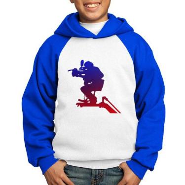 Imagem de Moletom Infantil Cinegrafista - Foca na Moda, Branco, Azul, 2