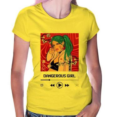 Imagem de Baby Look Dangerous Girl - Foca na Moda, Amarelo, GGG