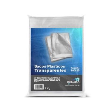 Imagem de Saco Plástico Transparente 10 x 15 - 0,10 mm - PARAUSO