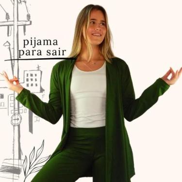 Imagem de Pijama Feminino Homewear Preguistê Multifuncional Ocasional Oásis Verd