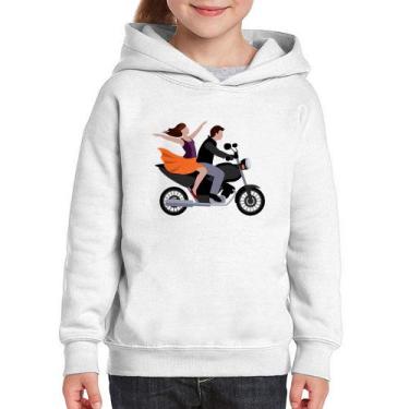 Imagem de Moletom Infantil Moto Casal - Foca na Moda, Branco, 2