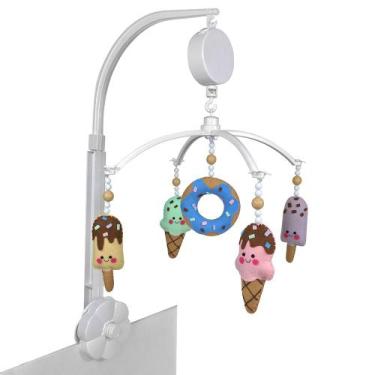 Imagem de Móbile Musical Sorvetinhos Quarto Bebê Infantil Menina - Potinho de Me