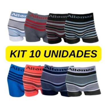 Imagem de Kit 10 Cuecas Box Boxer Masculina Sem Costura Altomax