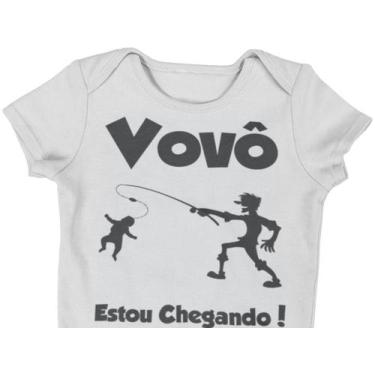 Imagem de Body Roupinha Bebê Vovô Estou Chegando Pescador Branca - Del France, M