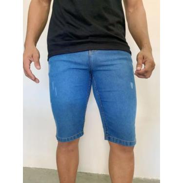 Imagem de Bermuda Masculina Skinny com lycra - IMPÉRIO JEANS, Jeans claro, 44