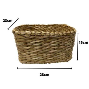 Imagem de Cesto Vaso Cachepot Taboa Decoração Retangular Ref.1523 Casa - Inspira