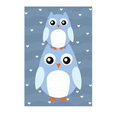 Imagem de Placa Decorativa Infantil Coruja Baby Azul MDF 20x30cm - Quartinhos