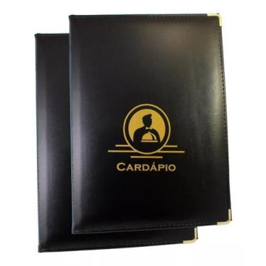 Imagem de 4 Pasta Cardápio Luxo C/4 Bolsas Tamanho A4 Menu Restaurante - ACP