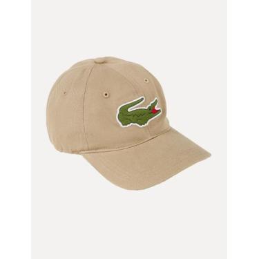 Imagem de Boné Lacoste Gabardine Big Croco Cáqui Médio, UN