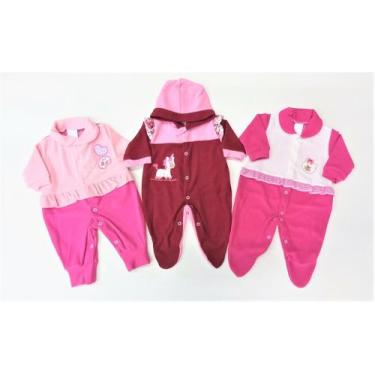 Imagem de KIT 3 - Macacão Longo em Plush Light - Feminino - RN / P / M / G - Net