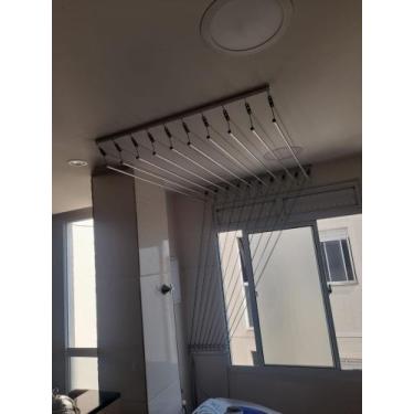 Imagem de Varal de teto com 10 varetas individuais de 90cm - alumínio - WN