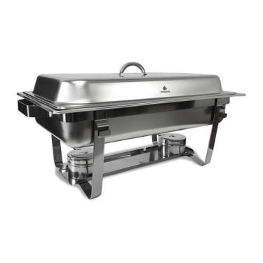 Imagem de Rechaud 9 Litros Retangular Inox Pr111 Tampa Removivel 2 Cubas - Progas