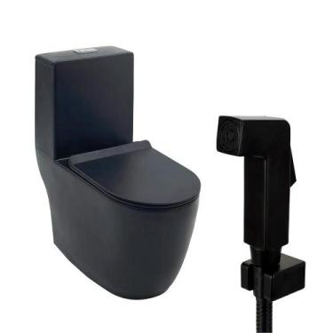 Imagem de Kit Vaso Sanitário Monobloco Amazonita e Ducha Higiênica para Banheiro