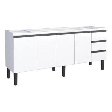 Imagem de Gabinete Cozinha Para Pia 2,00 metros Aço - Netuno Cozimax, Branco