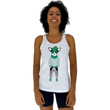 Imagem de Regata Feminina Recorte Nadador MXD Conceito Stylish Dog, M, Branco